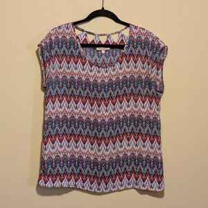 Boxy Multicolor Zig-Zag Print Blouse | Women's S